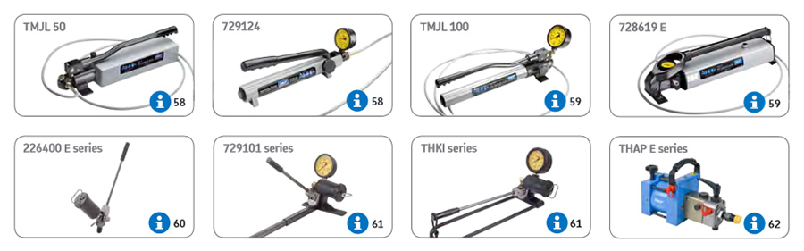 Hydraulic pump and oil injector selection guide